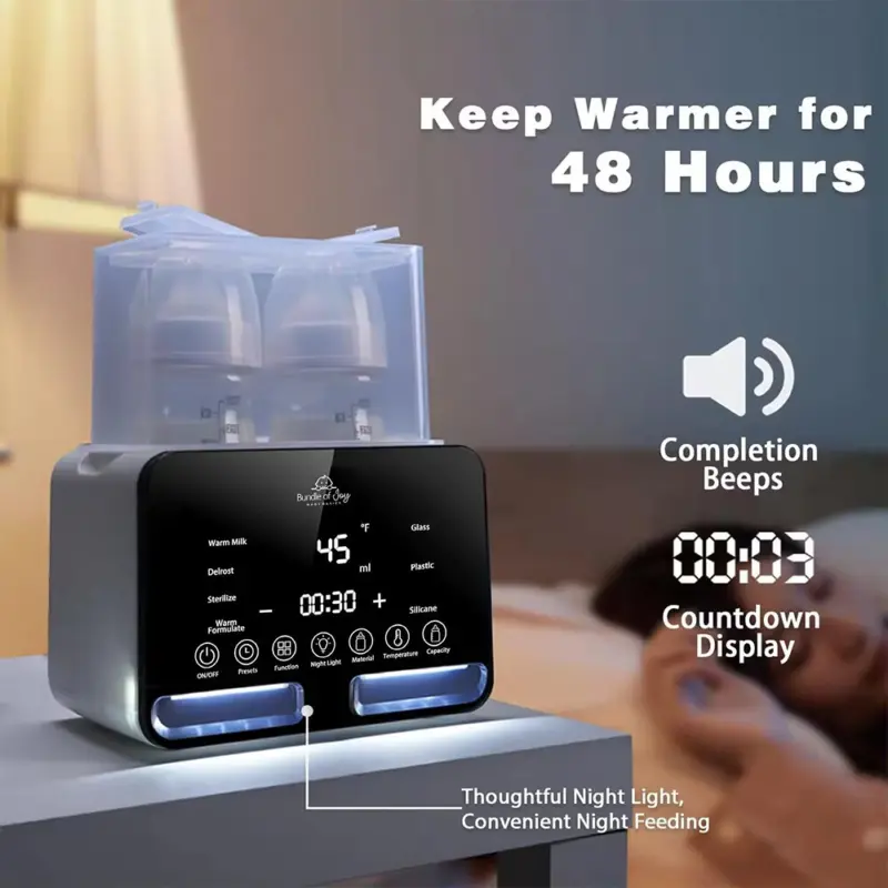 Baby Bottle Warmer Steriliser Fast Milk Warmer with LCD Display and Timer UK 6