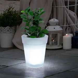 Solar Powered Flowerpot, Creative Design Planter with Night Light, Lighted Decoration Planter for Garden Patio Yard Pathway Lawn, Outdoor