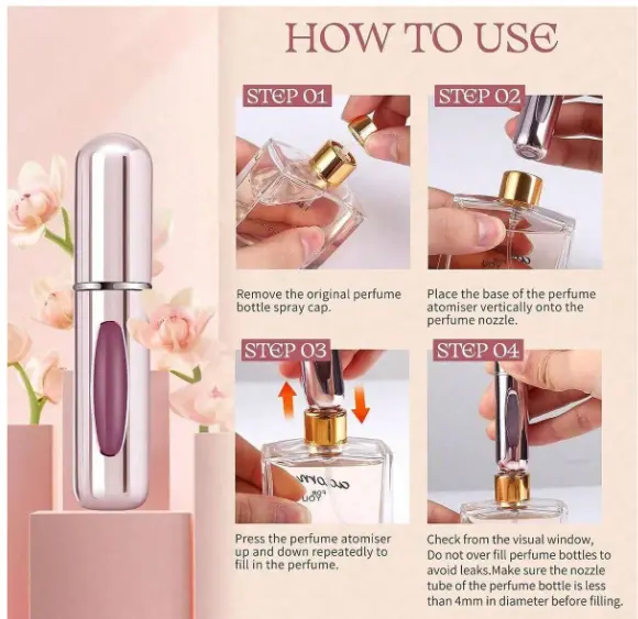 pc, Sub-Bottle Perfume Refill Bottle Portable, Mini Refillable Spray, Pocket Purse Perfume On The Go Container, Jar Scent Pump Case 3
