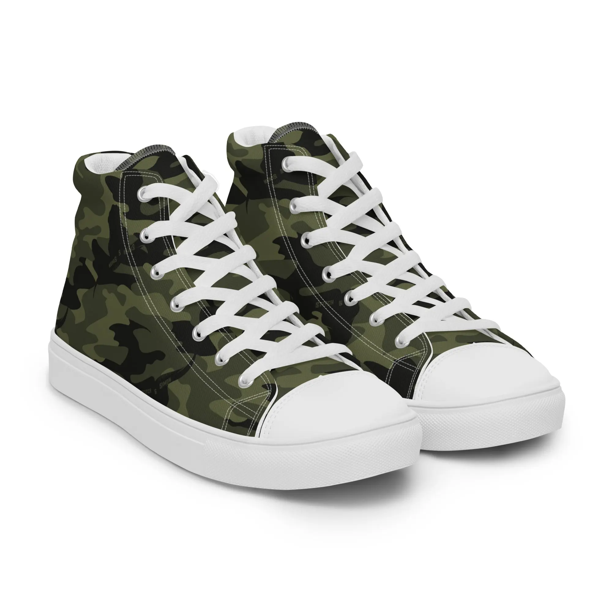 Women’s High Top Canvas Shoes – Camo Print Sneakers