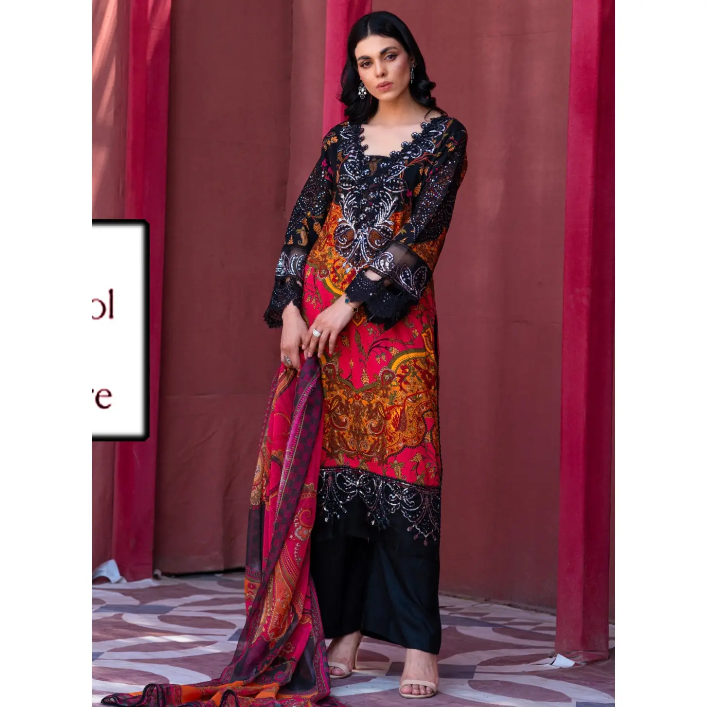 RANGZ ‘Maria B Inspired’ | Embroidered Linen Readymade | RGZ080