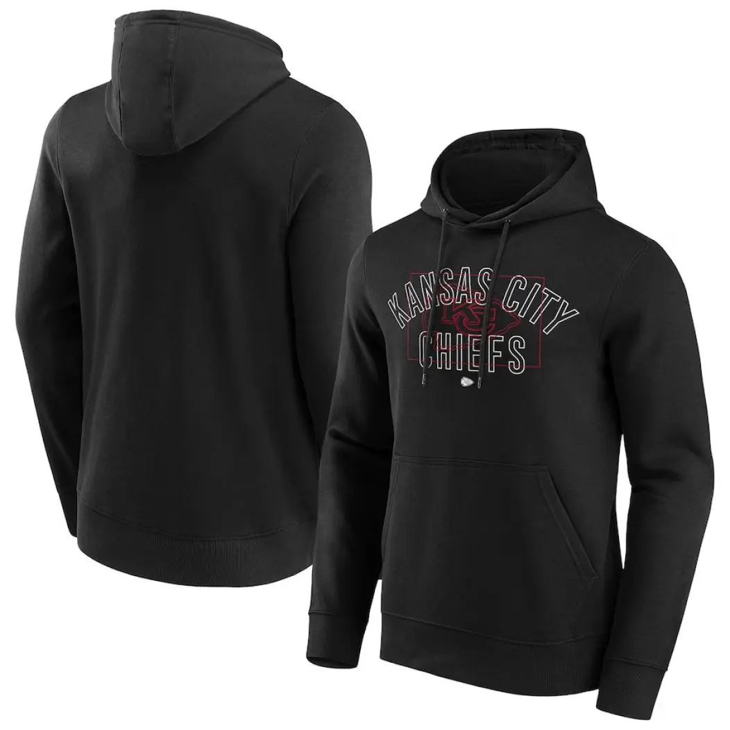 Kansas City Chiefs Hoodie Men's NFL Exoskeleton Black Logo Top