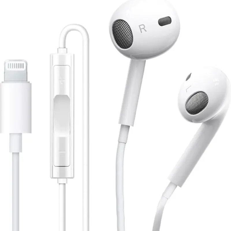 Wire Headphones with Lightning Connector for All iPhone Models - Audio and Video Electronics Earbuds 1