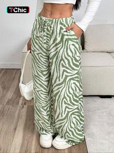Women's Fashion Animal Zebra Print Wide Leg Pants Summer Pants Wide Pants Wide Leg Pants Woman Boho Style Pants, Trousers for Women, Womenswear