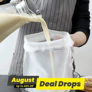 Nylon Food Filter Bag with Drawstring, 1 Count Reusable Vegetable Juice Filter Bag, Tea Coffee Yogurt Filter, Tea Making Tool, Kitchen Utensils & Gadgets,  Tea Infuser