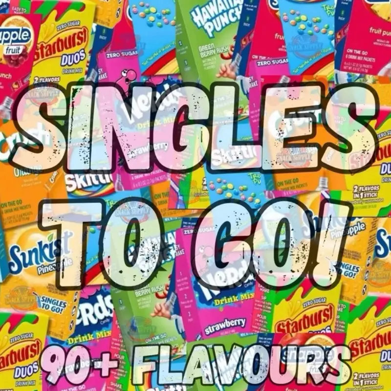 USA Singles To Go Sachet Drink Mixes - 90+ Flavours, Sugar Free, Zero Sugar Beverage - Select Flavour 0