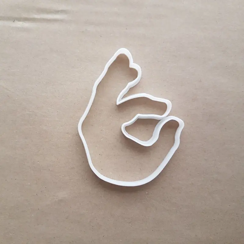 Emoji OK Hand Sign Okay Shape Cookie Cutter Dough Biscuit Pastry Fondant Sharp Stencil Fingers Emoticon Fine Good 2