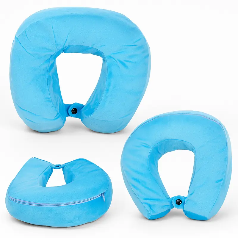 Ergonomic Travel Neck Pillow - Soft Memory Foam, Portable U-Shape Design with Snap Closure, Lightweight for Airplane, Car, & Home - Available in Black, Red, Blue, and Grey 8