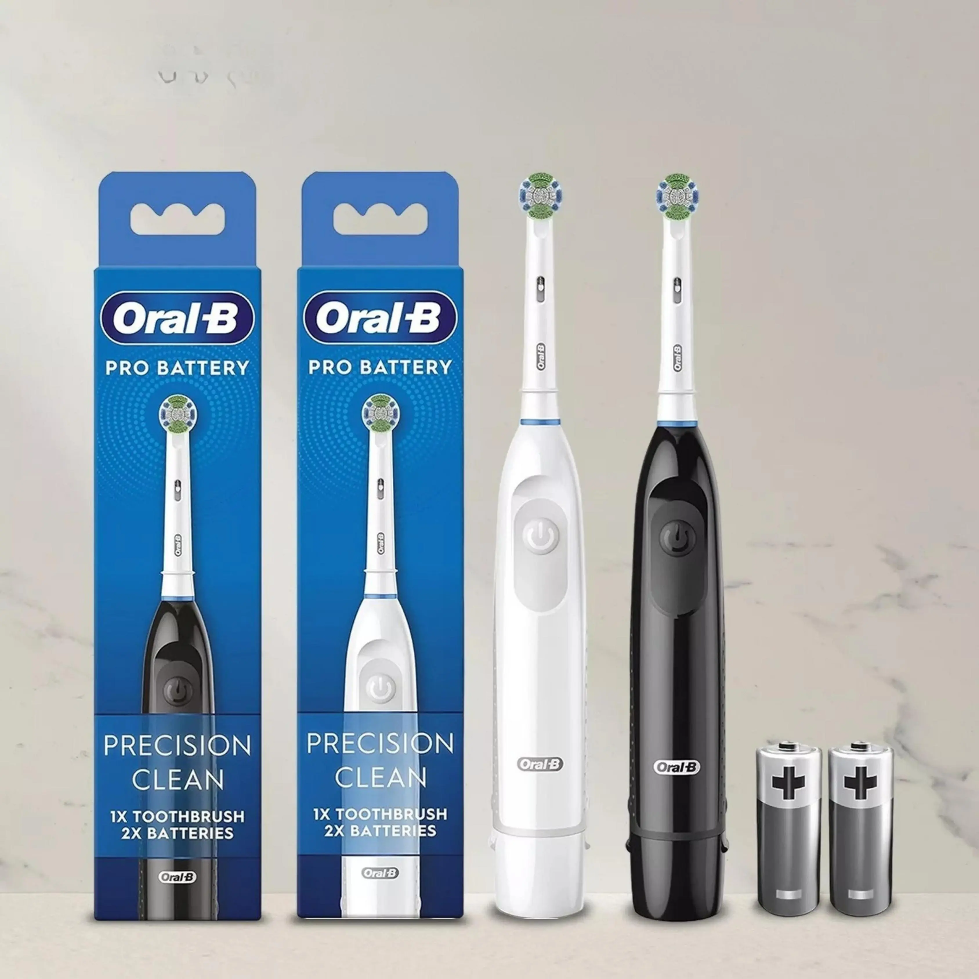 Oral-B Pro Electric Toothbrush – Precision Clean, Powerful Plaque Removal, 2 Batteries Included, Dentist-Recommended for Healthy Teeth & Gums