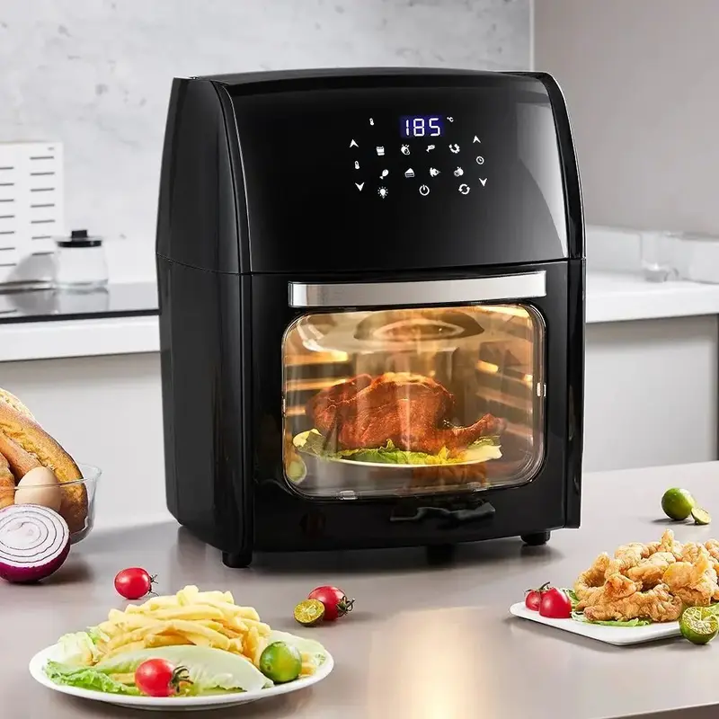 Large 12L Air Fryer – Rotisserie Basket, Smart Auto Shut-Off 0
