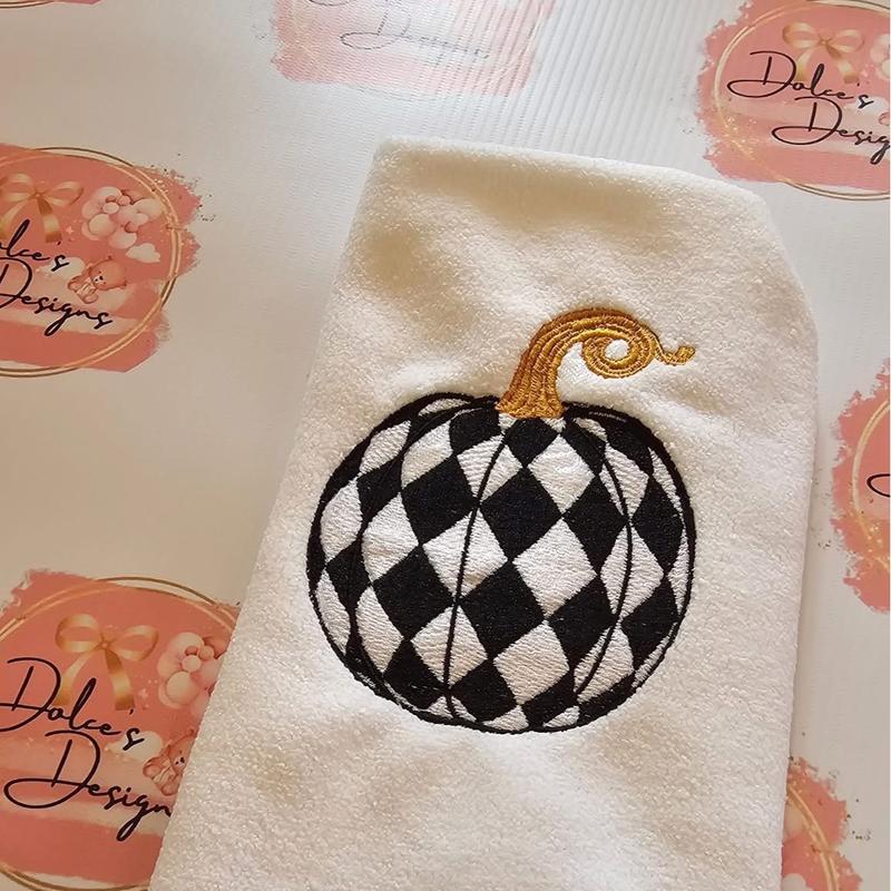 Mackenzie Childs Pumpkin Halloween Tea Towel Cleaning 3