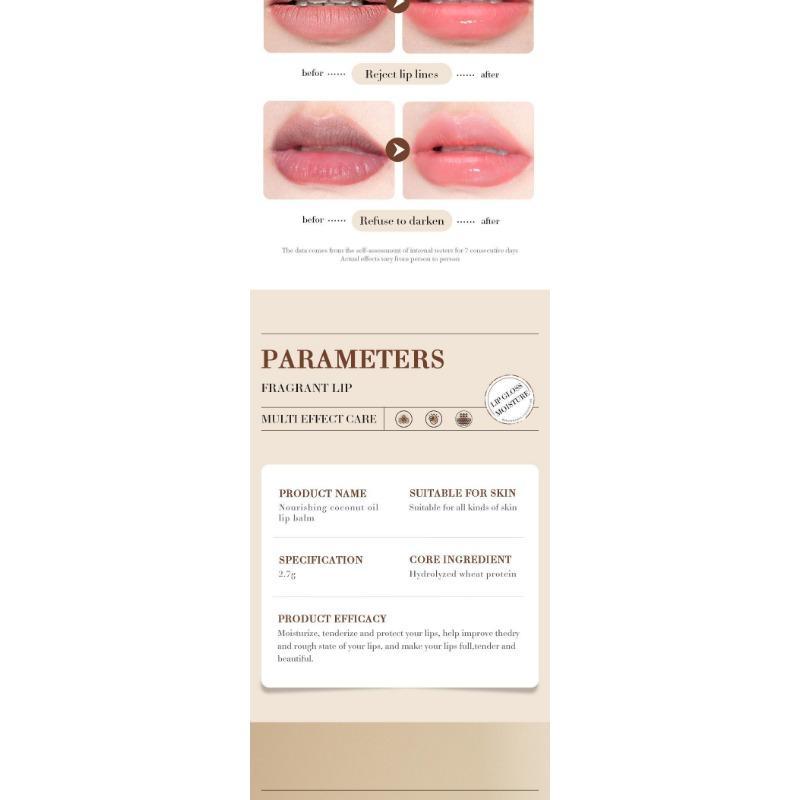 Product Introduction of Coconut Lip Balm - Lasting Nourishment and Moisture for Men and Women - Daily Care Lip Balm Skincare Comfort 9