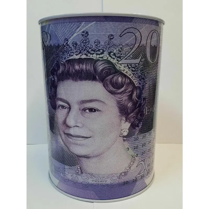 Money Box Tin £5 £10 £20 £50 Pound Note Design Kids Saving Cash PIggy Bank Box N Decor Ornaments 3