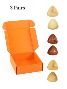 Women's Reusable Silicone Push Up Bra Insert, Triangle Shaped Anti-slip Breast Pads with Box, Lingerie Accessories for Women