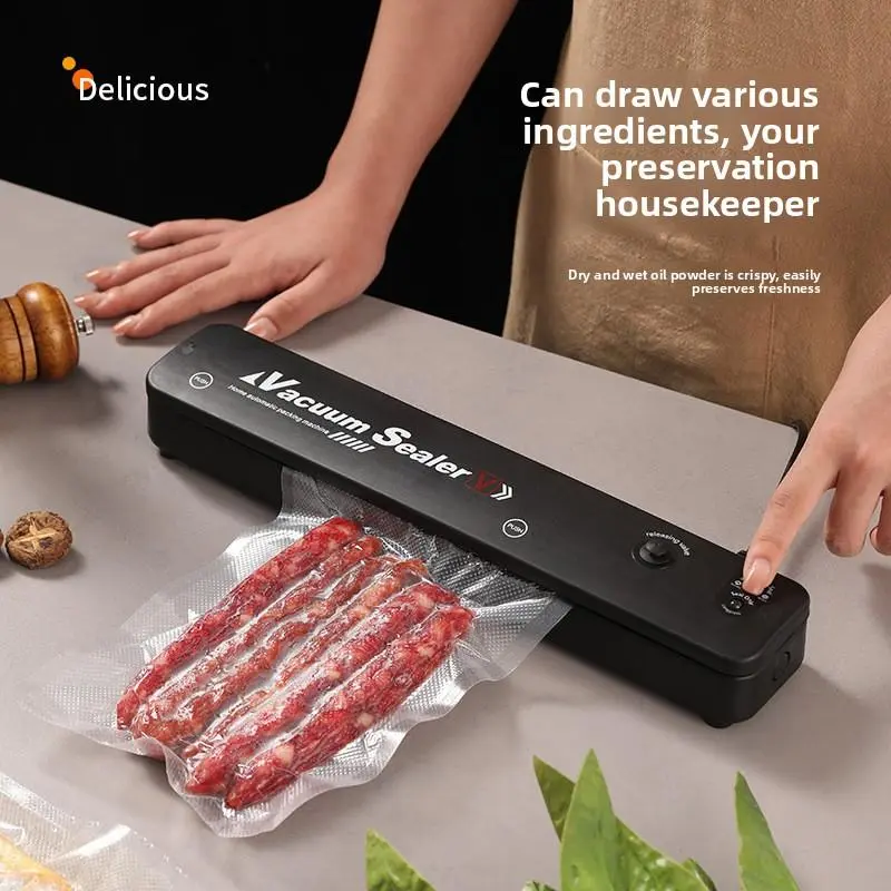 Plastic seal fresh-keeping sealing machine vacuum small household food packaging automatic sealing cooked food compressor 2