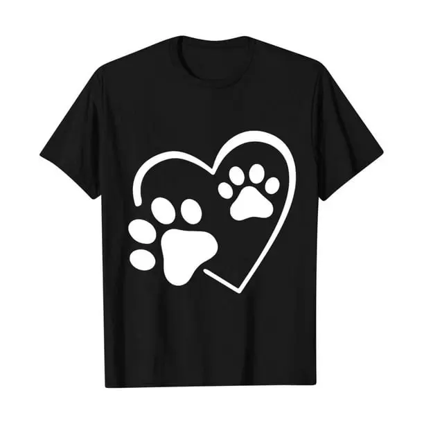 T Shirts for Women Heart Printed Crewneck Loose T-Shirts Casual Short Sleeve Womens Graphic Tees