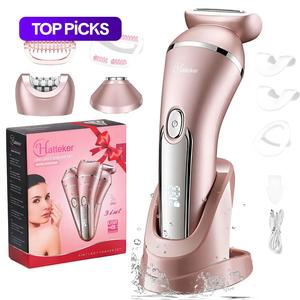 Hatteker 3 in 1 Women's Electric Shaver, Electric Hair Shaver for Arms Legs Body Hair Trimming, USB Charging Gentle Hair Trimmer with Replacement Heads #TOP PICKS
