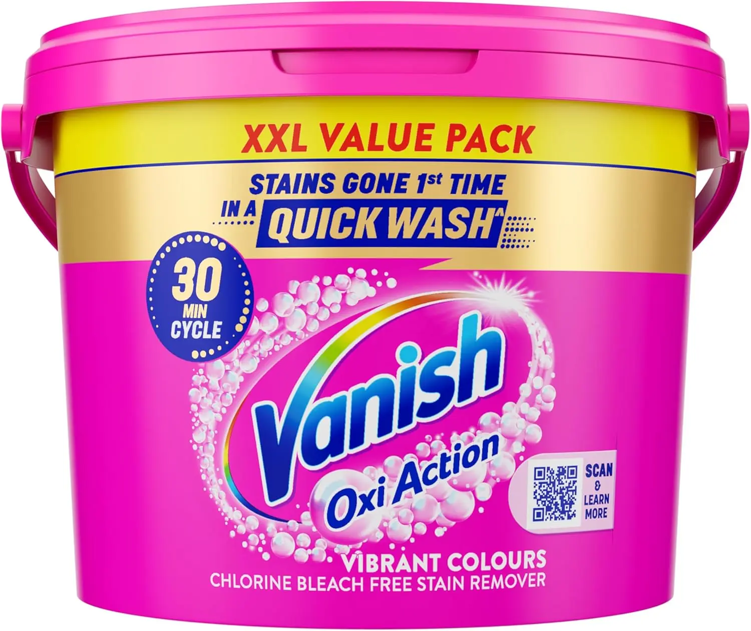 Oxi Action Laundry Booster & Stain Remover Powder for Colours (2.4kg) - Removes School Stains in 30 Minutes, Keeps Colours Bright, Safe on Uniforms Household