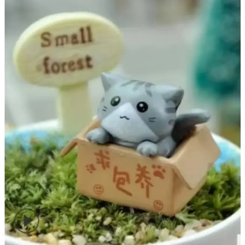 Home Decor Kawaii Mini Cat Ornament Garden kitten statue Gift For Kids Children Baby Room Decoration Toy Miniature Figurines 7