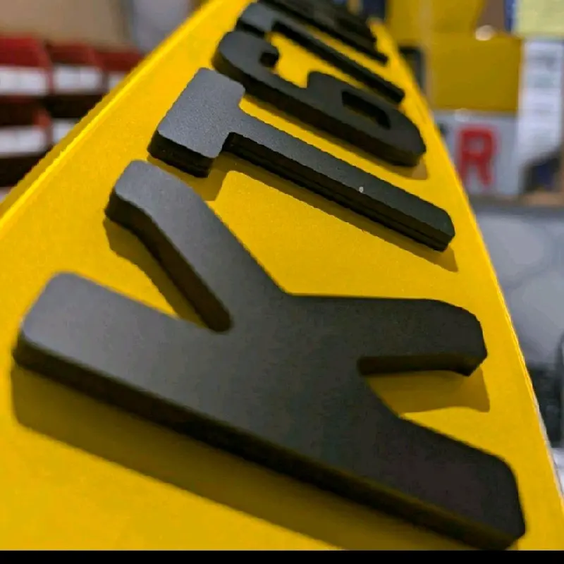 6mm Matte Black 4D Car Number Plates 0