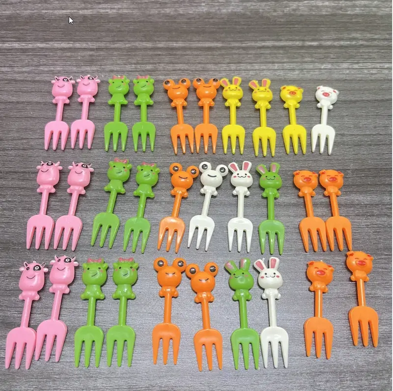 10pcs Random Color Frog Fruit Forks,Kitchen,Christmas Gift 5