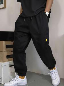 Men's Solid Color Trousers, Regular Fit Casual Comfy Pants for Outdoor Daily Wear, Woven Bottoms for All Seasons