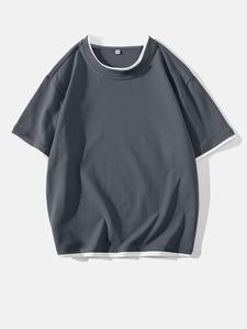 Men's 2 in 1 Tee, Loose Casual Comfy Round Neck Short Sleeve T-shirt for Summer, Fashion Men's Top for Daily Wear