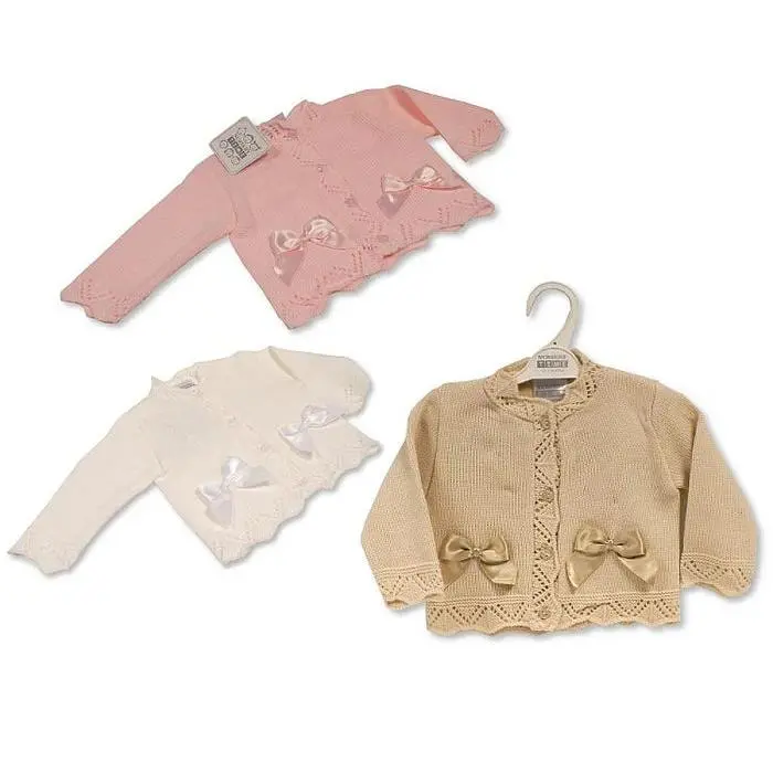 Knitted Baby Girls Cardigan with Bows