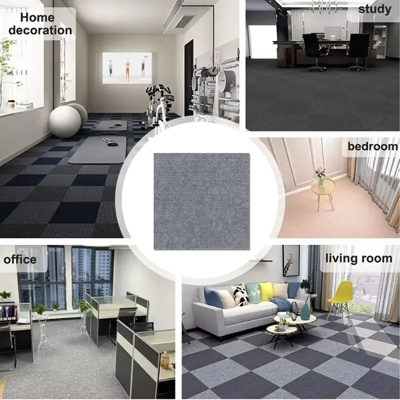 Carpet Tile 12” X 12” Self Adhesive Carpet Floor Tiles Anti-Slip Reusable Carpet Squares Peel and Stick Carpet Floor Tile Easy Install DIY for Bedroom Living Room(10 Pcs) 3