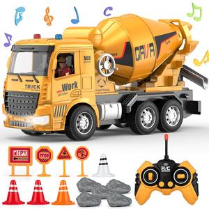 Remote Control Cement Mixer Truck Toy, Construction Truck Toy with Light & Sound, Simulation Construction Vehicle Toy, Christmas Gift, Christmas Gift Ideas