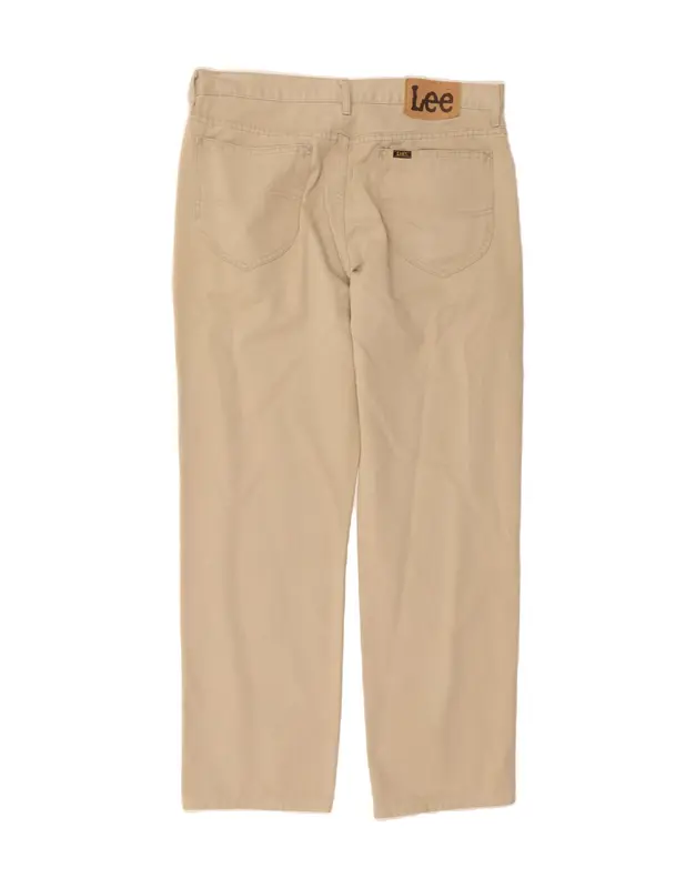 Pre-Owned Vintage LEE Mens Chicago Straight Jeans W34 L30 Beige Cotton 2