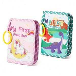 Baby's My First Photo Book with Safety Mirror, 1 Count Soft Cloth Baby Photo Books, Personalized 1st Birthday Gift for Newborn Toddler