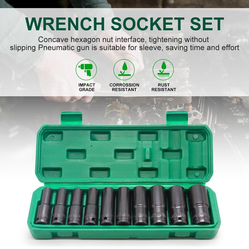 Heavy Duty 1/2 Drive Deep Impact Sockets Set Long Reach Wheel Wrench Nut New 1