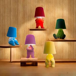 Cute Doll Design Mini Table Light, 1 Count USB Rechargeable 3-level Dimmable Night Light, Decorative Light for Bedroom, Living Room, Office