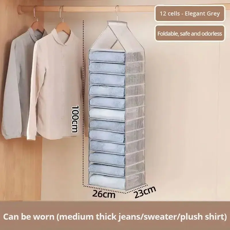 1pc Wardrobe Hanging Storage Bag Cabinet Organizer For Pants Socks T-Shirt Underwear Organizer Hanging Closet Organizer 3
