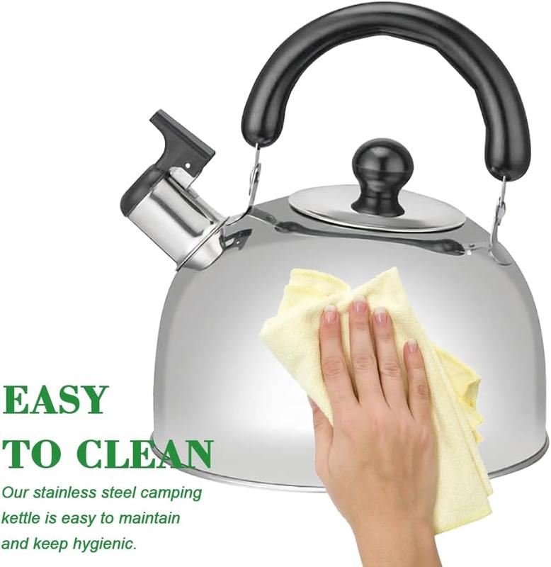 Ram 3L Heavy Duty Camping Whistling Kettle Camping Kettle for Gas Stove Travel Camping Holiday Portable Teapot Kettle 3 litres 6