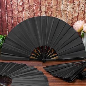 Solid Color Chinese Style Foldable Hand Fan, Portable Handheld Mini Fan for Summer, Home Decor Supplies for Living Room Bedroom, Folding Fan, Decorations Supplies, Decoration Items, Home Goods, Black, Decorating, Traditional, Collapsible