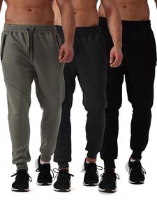 Sporty Men's Solid Color Drawstring Waist Sports Joggers, Sports Casual Zipper Pocket Elastic Waist Sweatpants for Fall & Winter, Men's Sports Trousers for Daily Wear