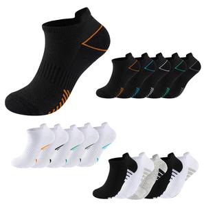 Mens Socks 5 Pack Trainer Liner Gym Running Socks Heel Tab Breathable Arch Support Cushioned Heel & Toe Hiking Mens Sports Socks Size 6-11