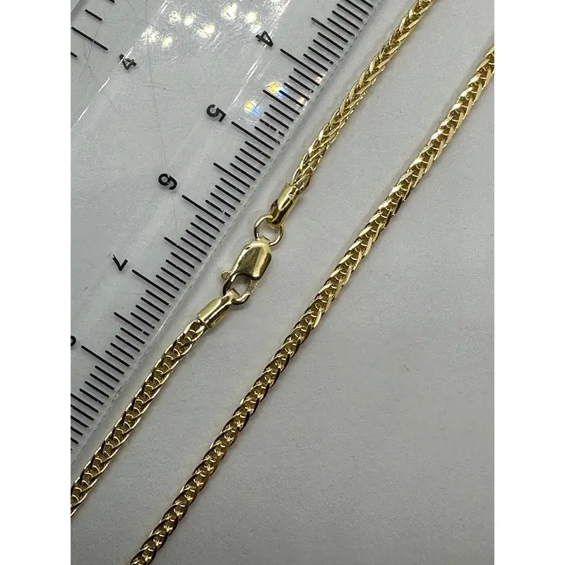 9ct Yellow Gold 2mm Diamond Cut Square Spiga Chain Various Lengths (0537) 3
