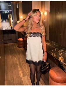 New Fashionable Elegant Sexy Casual Fashion Fitted Lady Satin Lace Blouse