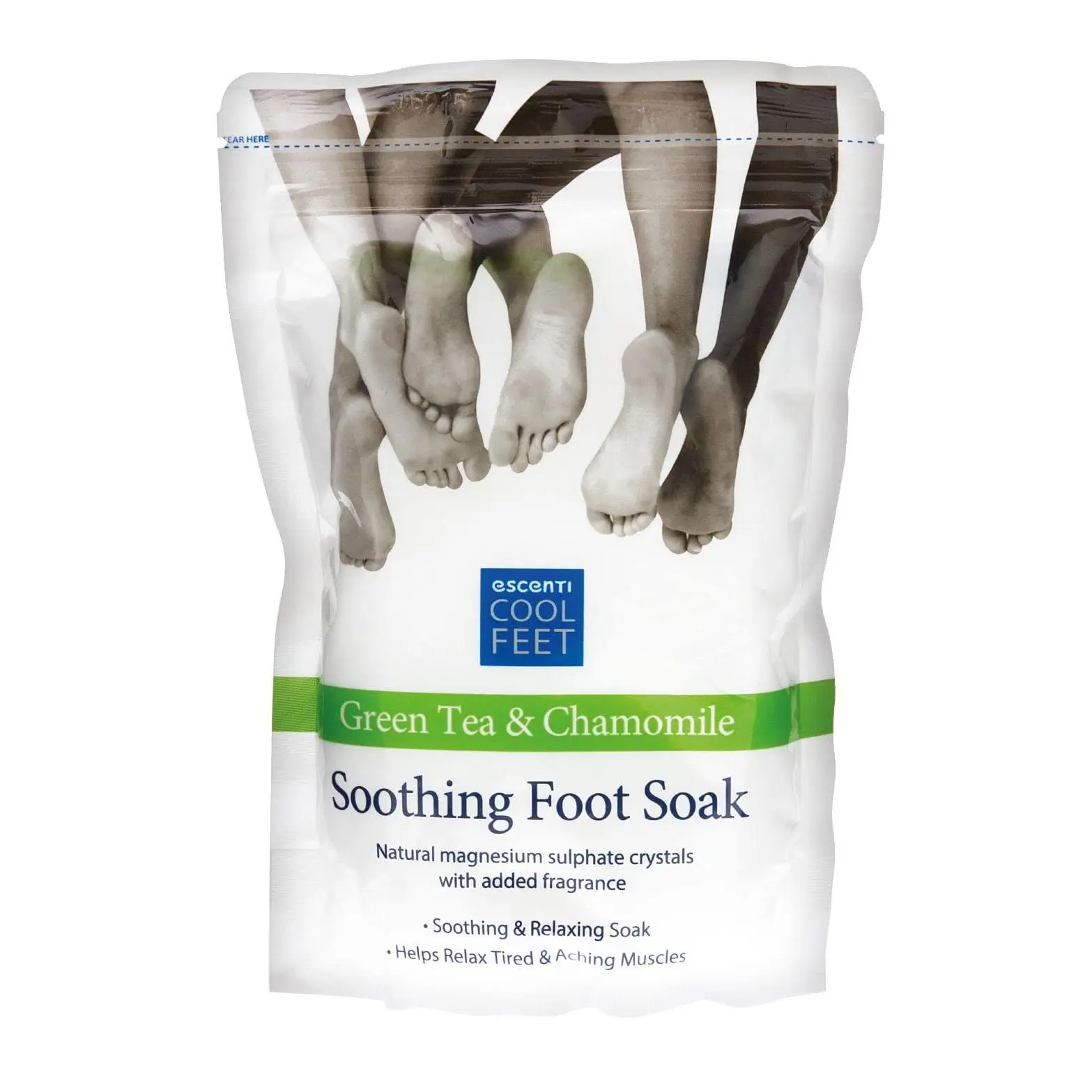 Escenti Foot Soak, Soothing Green Tea & Chamomile, 450g Pouch