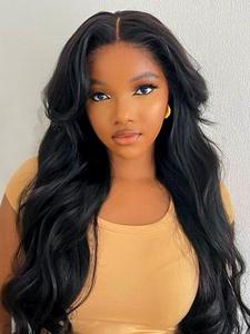 24 Inch Long Body Wave Lace Front Wigs for Women, Gorgeous Fluffy Wigs without Bangs, Synthetic Lace Front Wigs for Party, Daily Use, Frontal Lace