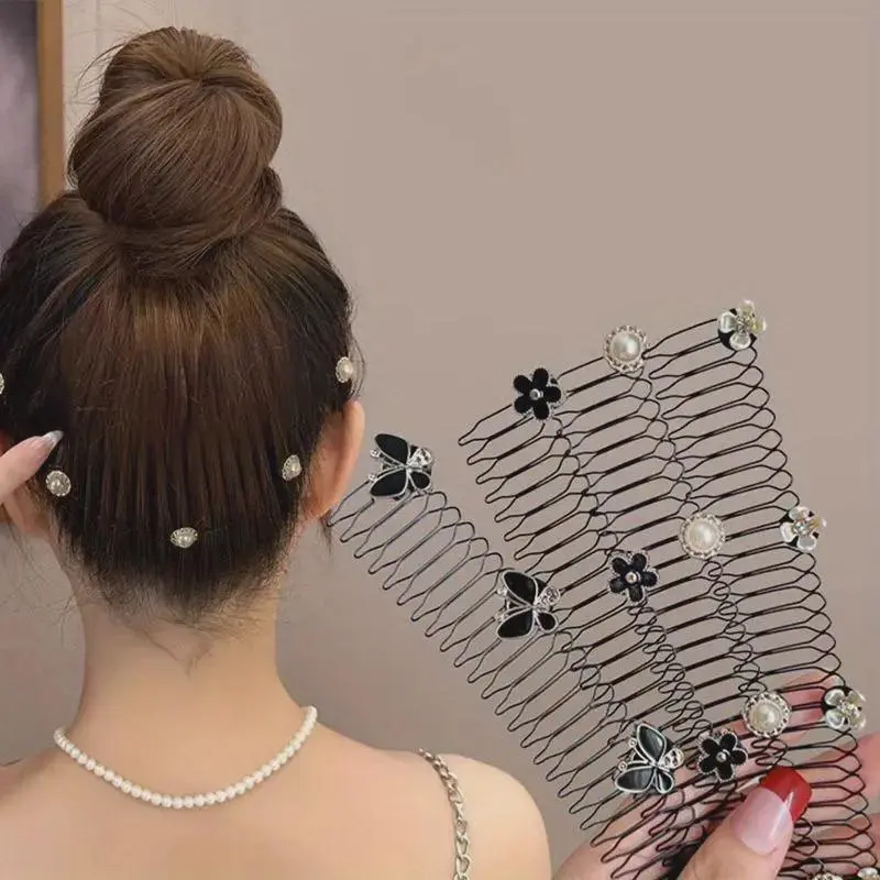 Elegant Camellia Hair Clip – Vintage Pearl Metal Comb for Women’s Hair Styling, Fashionable Hair Accessory
