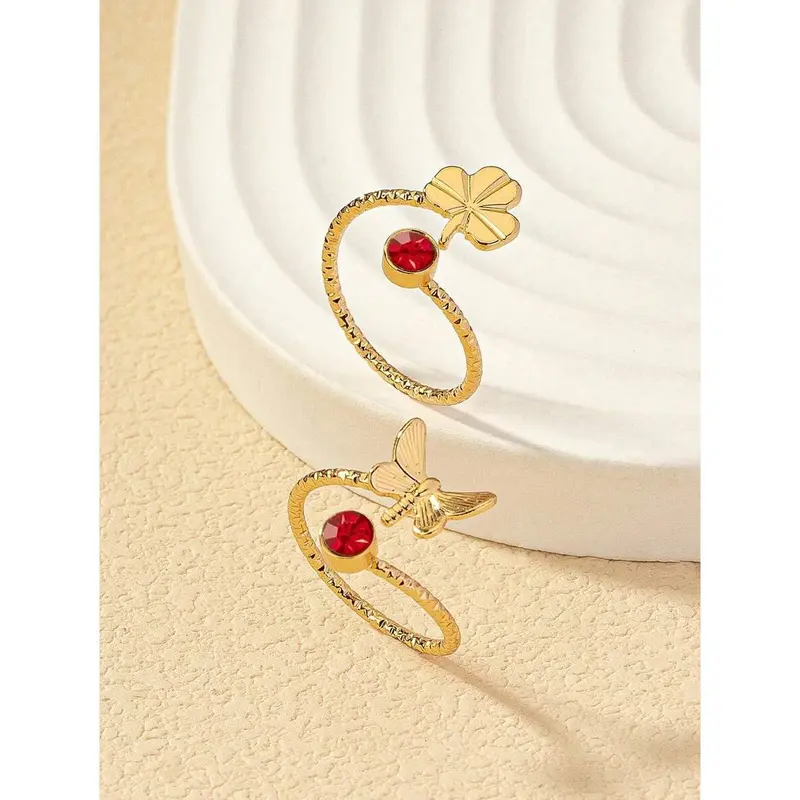 2-Piece Set Butterfly & Leaf Inlaid Foot Rings – Perfect for Beach Vacations 4