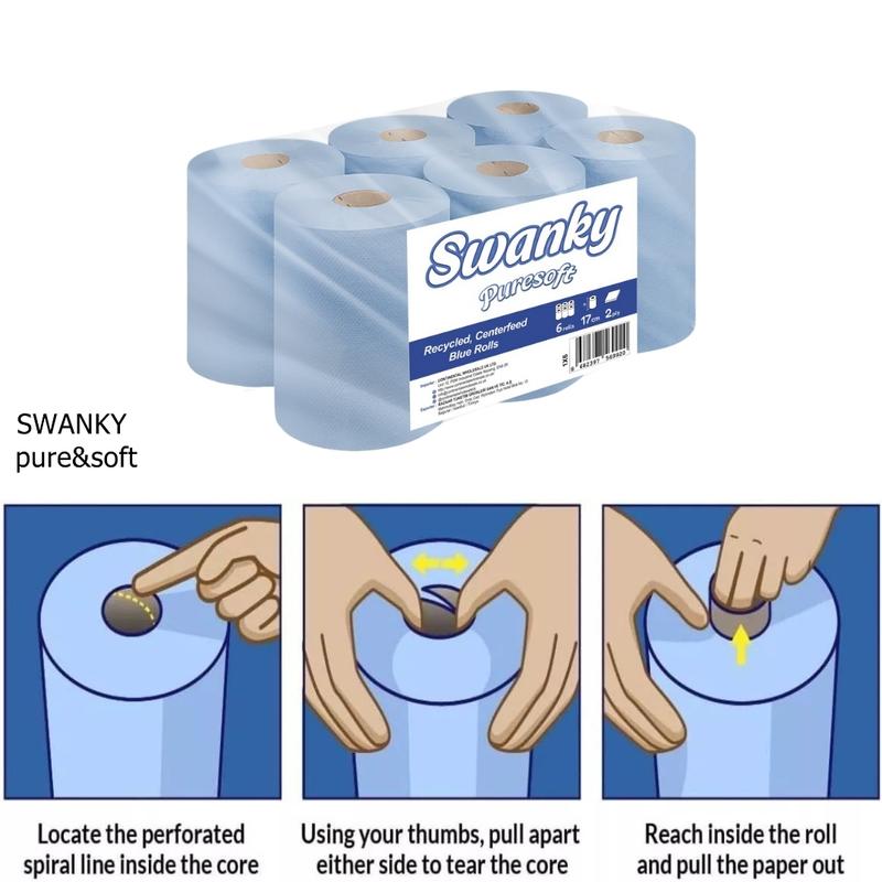 Sopalin Essuie Tout Promo AURSTORE BASA Essuie Tout Gros Rouleau, Bobine Essuie Main, Rouleau Papier Essuie Tout Industriel, Sopalin Par | 450 Feuilles | 2 Plis | (Lot De 6 Rouleau Essuie Mains 100x20