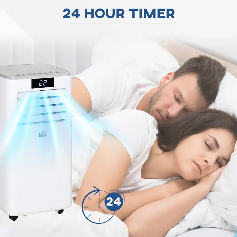 HOMCOM 7000 BTU Air Conditioning Unit, 3-in-1 Portable Air Conditioner, Dehumidifier, Cooling Fan with Remote Control, LED Display, 2 Speeds, 24H Timer, Window Venting Kit, 15m² 5