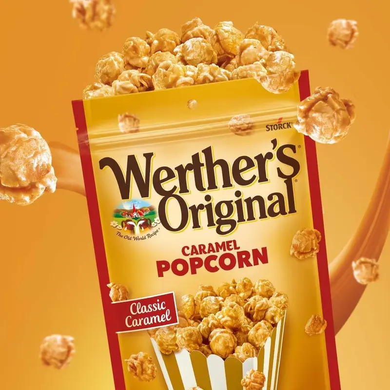 Werther's Original Caramel Popcorn, Gourmet Popcorn with a Caramel Twist, 140 g 1