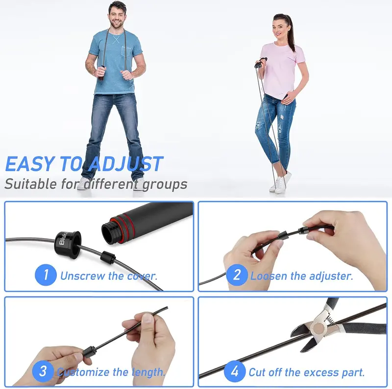 Skipping Rope, Speed Jump Rope Tangle-free Adjustable Cord with Rapid Ball Bearings & Soft Foam Handle for Fitness Workouts 7