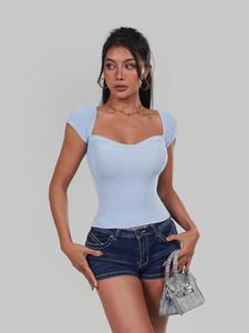 Spicy girl slimming versatile sexy slim fit knit top M088